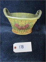Unmarked handmade pottery basket