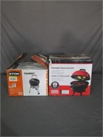 Charcoal Grill and Portable Gas Grill-