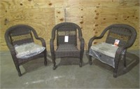 (Qty - 3) Woven Chairs-