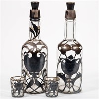 LA PIERRE SILVER-OVERLAY GLASS DRINKING ARTICLES,