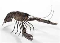 SPANISH SILVER ARTICULATED MODEL OF A CRAYFISH,