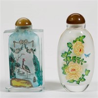 CHINESE GLASS SNUFF BOTTLES, LOT OF TWO, with