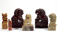 CHINESE CARVED STONE FIGURES / SEALS, LOT OF