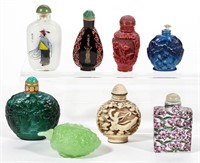 ASSORTED CHINESE SNUFF BOTTLES, LOT OF EIGHT,