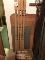 4 - 5' WOODEN TURNED POSTS & SPINDLES