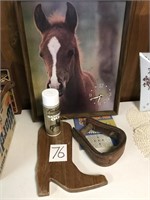 HORSE RELATED ITEMS & WALL CLOCK