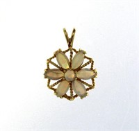 14kt Gold Genuine Fire Opal Pendant