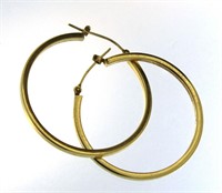 14kt Gold XX-Large 34 MM Hoop Earrings