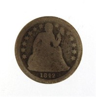 1842 Seated Liberty Silver Dime