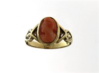 14kt Gold Antique Rose Cameo Ring