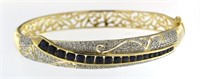 Genuine 6.40 ct Sapphire & Diamond Accent Bracelet