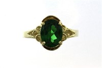 14kt Gold Oval Emerald Solitaire Ring