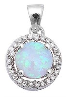 Round 1.50 ct Fire Opal Solitaire Pendant