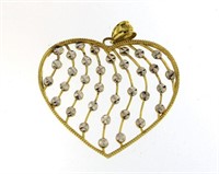 18kt Gold XL 34 mm Diamond Cut Heart Pendant