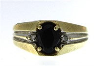 10kt Gold Onyx & Diamond Estate Ring