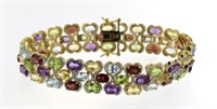 Genuine 34.66 ct Gemstone & Diamond Bracelet