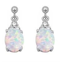 Elegant Oval 4.50 ct Opal Dangle Earrings