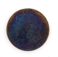 1886 BU Rainbow Toned Morgan Silver Dollar