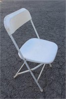 White Metal Folding Chairs w/Plastic Back & Seat