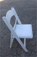White Resin Folding Chairs w/Padded Seat