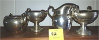 2 PAIR OF STERLING SILVER SUGAR/CREAMERS