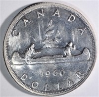 1960 SILVER CANADA DOLLAR  GEM BU PL