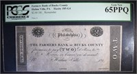 1810-15 $2 FARMERS BANK OF BUCKS COUNTY