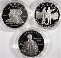 3 SILVER COMMEMORATIVE SETS: