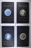 1971-1974 Proof Eisenhower Silver Dollars.