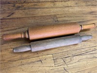 Two antique rolling pins