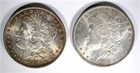 1884-O & 1885-O MORGAN SILVER DOLLARS, CH BU