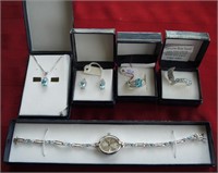 4 Piece Sterling Silver Jewelry - Watch / Ring (2