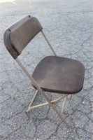 Brown Metal Folding Chairs w/Plastic Back & Seat