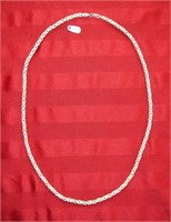 Sterling Silver Necklace, 28", Heavy Box Weave