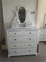 PAINTED DRESSER AND MIRROR