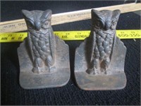 Cast Iron Owl Bookends, Bird & Tea Candle Holder