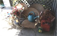 GROUP LOT 3 WICKER TYPE CHAIRS, JUMPER,