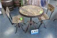 Rustic Wooden Table, Approx. 30"Round x 30"T
