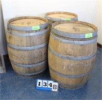 Wooden Whiskey Barrels, Approx. 35"T