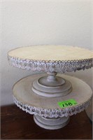 (2) Cake Stands, Approx. 22"W x 10 1/2"T