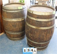 Wooden Whiskey Barrels, Approx. 37"T