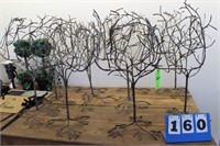 Decorative Wire Trees Sculptures, Approx. 30"T