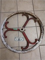 Unique Cast Iron antique Wheel 27" in diameter