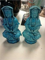 A pair of blue statutes
