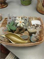 A basket of beach items