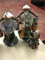 A set of three Japan statues