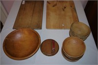 14 Unmatched Wooden Pieces - 2 Cutting Board /