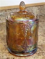 Indiana Glass Grape Harvest Carnival Canister