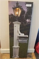 36" Lighted Canvas Welcome Sign Post Art
