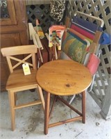 GROUP LOT, WOODEN CHAIRS, WOODEN TABLE,